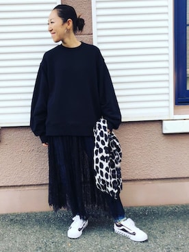 「BEAMS（ビームス）のアイテム（ピアス（両耳用））」を使った、mico020528さん（レディース・154cm）の秋コーディネート