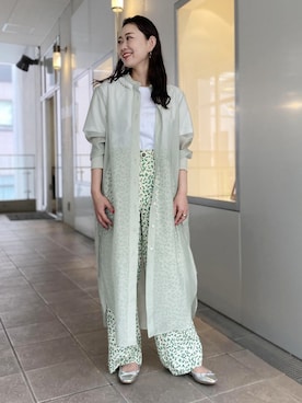 「シアーワンピース」｜「アイテム（バレエシューズ）」を使った、ADAM ET ROPE' STAFFさん（レディース・162cm）の春コーディネート