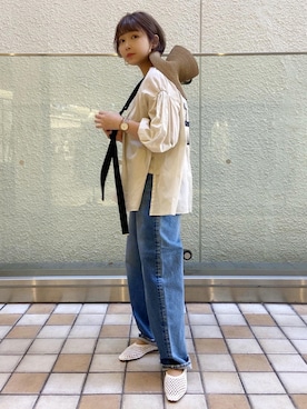 「Big John（ビッグジョン）のアイテム」を使った、ADAM ET ROPE' STAFFさん（レディース・152cm）の春コーディネート