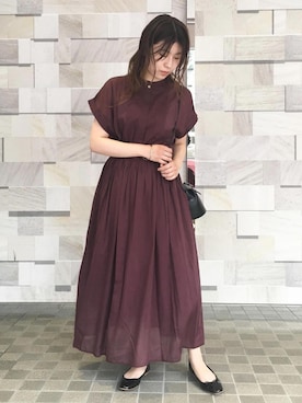 「ADAM ET ROPE'（アダムエロペ）のアイテム（バレエシューズ）」を使った、ADAM ET ROPE' STAFFさん（レディース・160cm）の夏コーディネート