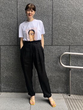 「アイテム（サンダル、グリーン系）」を使った、ADAM ET ROPE' STAFFさん（レディース・170cm）の夏コーディネート