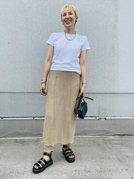 「Hanes」｜「アイテム（アクセサリー）」を使った、ADAM ET ROPE' STAFFさん（レディース・166cm）の夏コーディネート