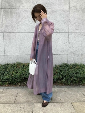 「シアーシャツワンピース」｜ADAM ET ROPE' STAFFさん（レディース・156cm）の夏コーディネート