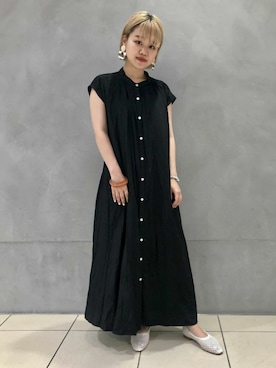 「ADAM ET ROPE'（アダムエロペ）のメッシュフラットシューズ（バレエシューズ）」を使った、ADAM ET ROPE' STAFFさん（レディース・157cm）の秋コーディネート