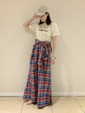 「キャップ女子」｜ADAM ET ROPE' STAFFさん（レディース・158cm）の夏コーディネート