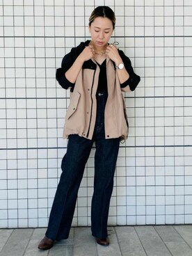 「GERRY（ジェリー）のアイテム（その他アウター）」を使った、ADAM ET ROPE' STAFFさん（レディース・154cm）の秋コーディネート