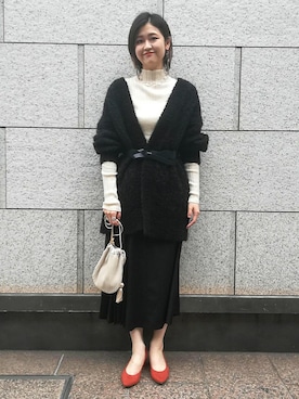 「ロングカーディガン」｜ADAM ET ROPE' STAFFさん（レディース・165cm）の秋コーディネート