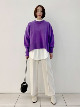 「ホワイトパンツ」｜ADAM ET ROPE' STAFFさん（レディース・163cm）の秋コーディネート