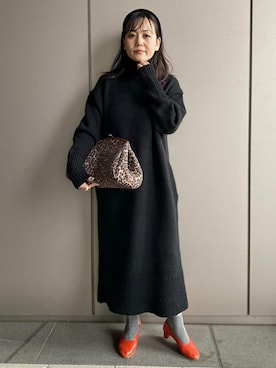 「タートルネックワンピース」｜ADAM ET ROPE' STAFFさん（レディース・160cm）の秋コーディネート