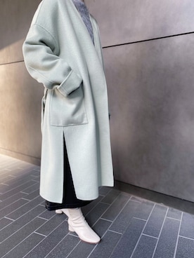 「ミントグリーン」｜「アイテム（その他アウター）」を使った、ADAM ET ROPE' STAFFさん（レディース・160cm）の冬コーディネート