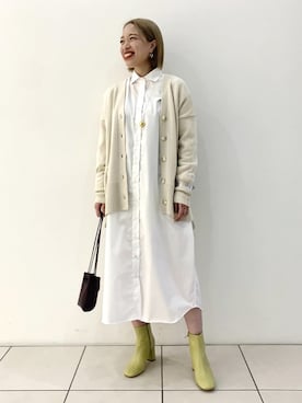 「BASERANGE（ベースレンジ）のアイテム（ワンピース/ドレス）」を使った、ADAM ET ROPE' STAFFさん（レディース・163cm）の冬コーディネート