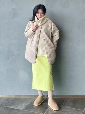 「ネオンイエロー」｜「アイテム（ジャケット/アウター）」を使った、ADAM ET ROPE' STAFFさん（レディース・164cm）の冬コーディネート