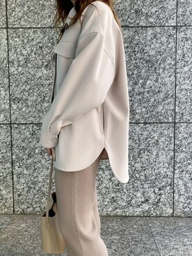 「ADAM ET ROPE'（アダムエロペ）のセンターラインRIBパンツ（その他パンツ）」を使った、ADAM ET ROPE' STAFFさん（レディース・160cm）の冬コーディネート