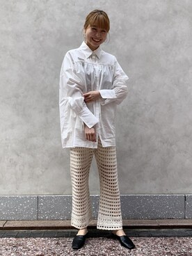 透かし編み柄ニットパンツを使った人気ファッションコーディネート - WEAR