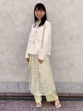 「BASERANGE（ベースレンジ）のアイテム」を使った、ADAM ET ROPE' STAFFさん（レディース・159cm）の春コーディネート