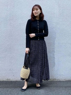 「アイテム（バレエシューズ）」を使った、ADAM ET ROPE' STAFFさん（レディース・160cm）の春コーディネート