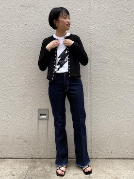 「agnes b.（アニエスベー）のアイテム（カーディガン/ボレロ）」を使った、ADAM ET ROPE' STAFFさん（レディース・164cm）の春コーディネート