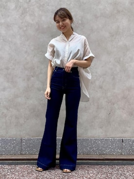 「ROLLA'S（ローラス）のアイテム」を使った、ADAM ET ROPE' STAFFさん（レディース・159cm）の夏コーディネート