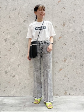 「フレアデニム」｜ADAM ET ROPE' STAFFさん（レディース・157cm）の夏コーディネート