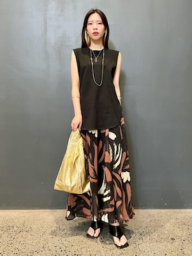 「アイテム（エコバッグ/サブバッグ）」を使った、ADAM ET ROPE' STAFFさん（レディース・159cm）の夏コーディネート