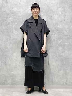 「オールブラックコーデ」｜ADAM ET ROPE' STAFFさん（レディース・160cm）の夏コーディネート