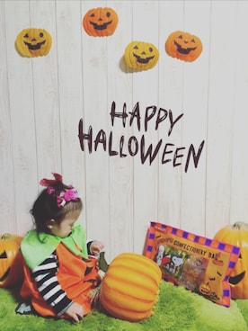 「カボチャコーデ🎃」｜kumakumaさん（キッズ・70cm）の秋コーディネート