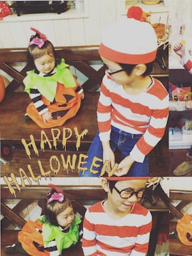 「カボチャコーデ🎃」｜kumakumaさん（キッズ・70cm）の秋コーディネート