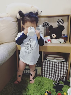 「GOLD RUSH（ゴールドラッシュ）のアイテム」を使った、kumakumaさん（キッズ・70cm）の春コーディネート