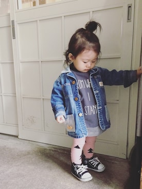 「GOLD RUSH（ゴールドラッシュ）のアイテム」を使った、kumakumaさん（キッズ・70cm）の春コーディネート