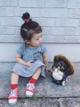 「タータンチェック」｜kumakumaさん（キッズ・70cm）の秋コーディネート