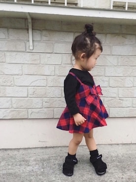 「jump（ジャンプ）のアイテム」を使った、kumakumaさん（キッズ・70cm）の秋コーディネート