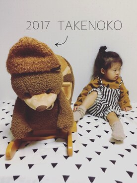 「bobochoses」｜「アイテム（オールインワン・サロペット）」を使った、kumakumaさん（キッズ・80cm）の秋コーディネート