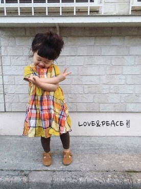 「F.O.KIDS（エフオーキッズ）のアイテム（ワンピース/ドレス）」を使った、kumakumaさん（キッズ・80cm）の秋コーディネート