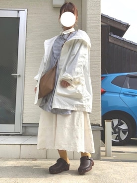 「大人ガーリー」｜「アイテム（ナイロンジャケット）」を使った、とぅねさん（レディース・150cm）の冬コーディネート