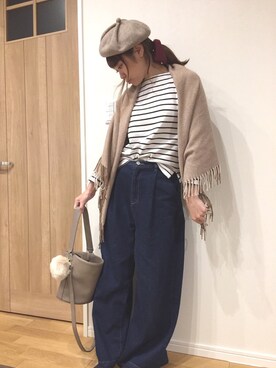 「ベージュ小物」｜りき＊さん（レディース・157cm）の秋コーディネート