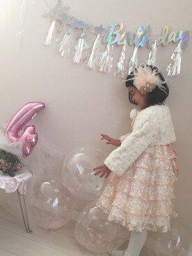 「アイテム（ドレス、ピンク系）」を使った、りき＊さん（レディース・157cm）の冬コーディネート