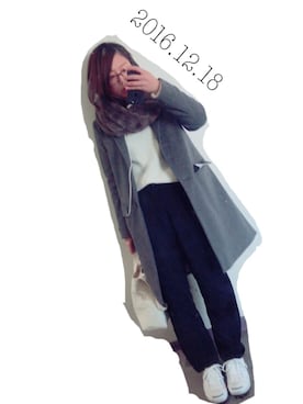 「B:MING by BEAMS（ビーミングバイビームス）の＜InRed12月号掲載＞ビーミング by ビームス / VALLOMBROSA チェスターコート（チェスターコート、グレー系）」を使った、0725さん（レディース・153cm）の冬コーディネート