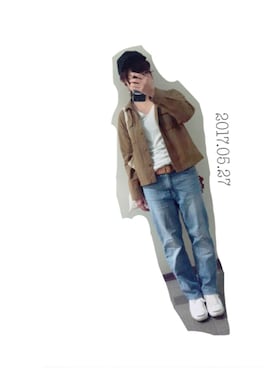 「UNIQLO（ユニクロ）のアイテム（ミリタリージャケット、ブラウン系）」を使った、0725さん（レディース・153cm）の春コーディネート