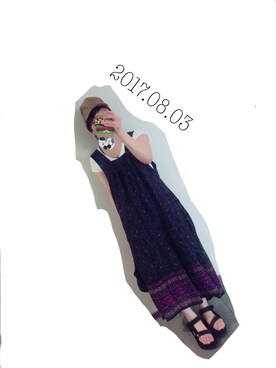 「3coins（3coins）のアイテム（キャップ、ベージュ系）」を使った、0725さん（レディース・153cm）の夏コーディネート