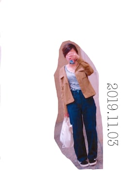 「ユニクロU」｜「アイテム（ミリタリージャケット）」を使った、0725さん（レディース・153cm）の秋コーディネート