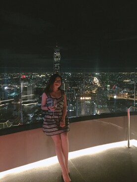 「アイテム（ドレス、シルバー系）」を使った、Thái Hàさん（レディース・165cm）の夏コーディネート