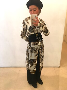 「コルセット」｜「アイテム（その他アウター）」を使った、Ayumi Sasakiさん（レディース・156cm）の春コーディネート