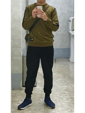 「niko and...（ニコアンド）のアイテム（PC・スマホグッズ/家電）」を使った、すみっこおにぎりさん（メンズ・174cm）の冬コーディネート