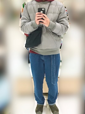 「ZIP FIVE（ジップファイブ）のアイテム（その他アウター）」を使った、すみっこおにぎりさん（メンズ・174cm）の冬コーディネート