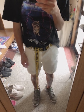 「off white（オフホワイト）のアイテム（その他）」を使った、りくとさん（メンズ・165cm）の夏コーディネート