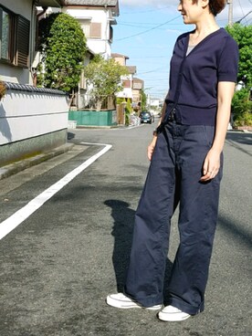 「DOUBLE STANDARD CLOTHING（ダブルスタンダードクロージング）のアイテム（チノパンツ）」を使った、N.さん（レディース・154cm）の秋コーディネート