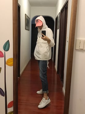 「ny（エヌワイ）のアイテム（キャップ）」を使った、希姨さん（レディース・165cm）の夏コーディネート