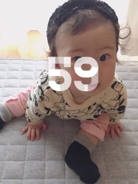 「西松屋（ニシマツヤ）のアイテム（スウェット、ベージュ系）」を使った、hana‧✧̣̥̇‧さん（キッズ）の冬コーディネート