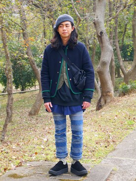 「override 」｜「アイテム（その他アウター）」を使った、唯家 Vegaさん（メンズ・177cm）の春コーディネート