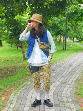 「WISDOM APPAREL（ウィズドムアパレル）のアイテム」を使った、唯家 Vegaさん（メンズ・177cm）の夏コーディネート